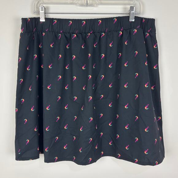 Croft & Barrow Skort XL Black Tucan Bird Print pockets outdoor athletic hiking - Picture 2 of 8